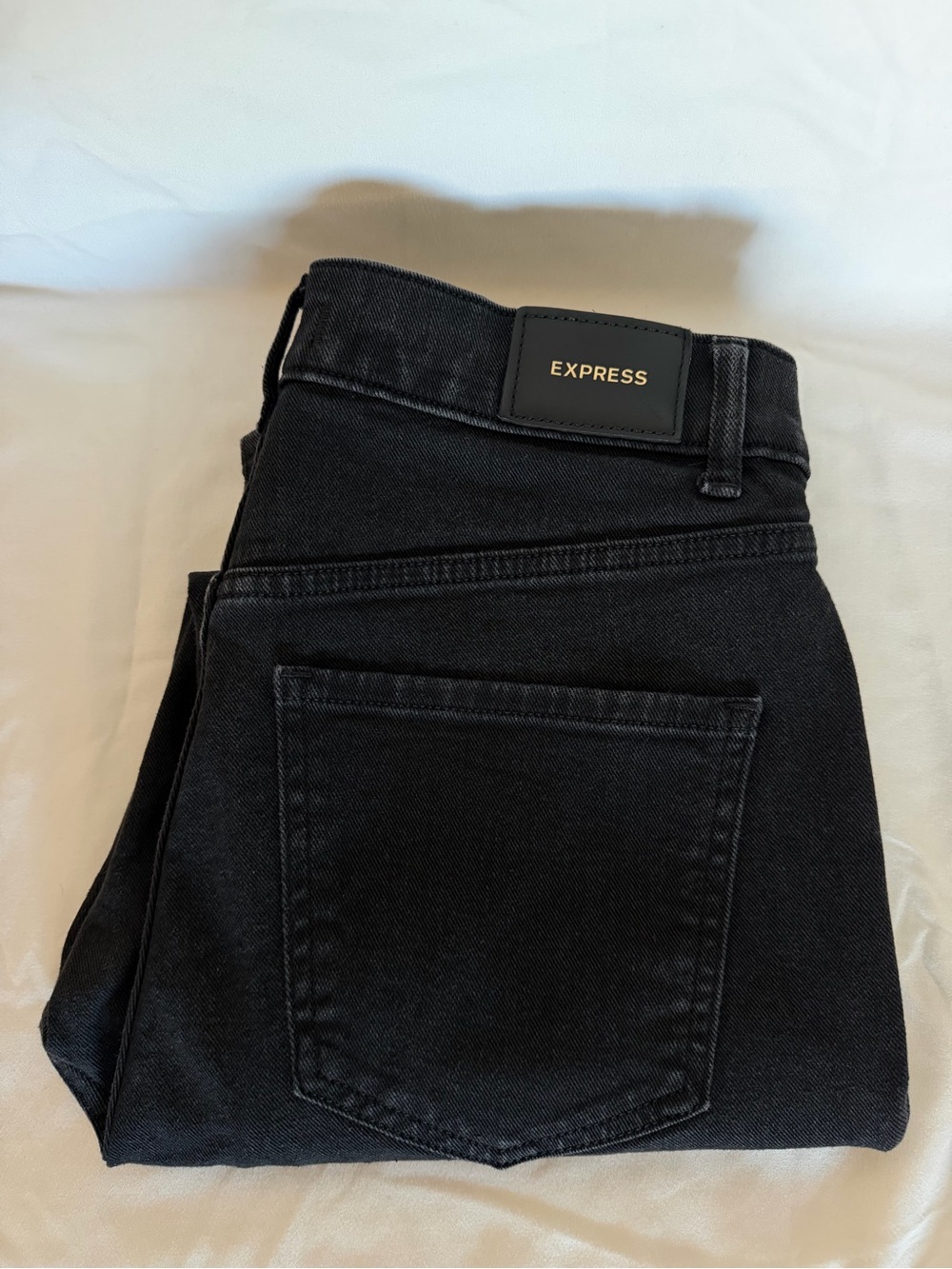 Express Women's Super High Rise Mom Black Jeans